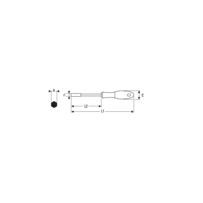 E121504 - Socket wrench with metric screwdriver handle, 7 mm