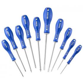 E160924 - Set of Primo screwdrivers for slotted head screws, Pozidriv®, Phillips®, 2,5 - 6,5 mm, PZ1 - PZ2, PH0 - PH2