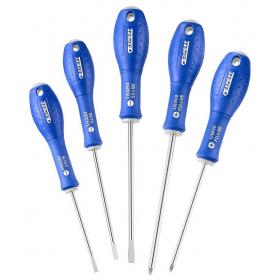E160921 - Set of Primo screwdrivers for slotted head screws, Pozidriv®, 3,5 - 5,5 mm, PZ1 - PZ2