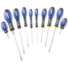 E160905 - Set of screwdrivers for slotted head screws, Phillips®, 2,5 - 6,5 mm i PH0 - PH2