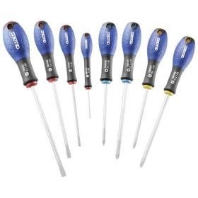 E160907 - Set of screwdrivers for slotted head screws, Pozidriv®, Phillips®, 3 - 6,5 mm, PZ1 - PZ2, PH1 - PH2
