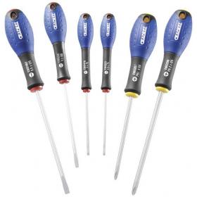 E160902 - Set of screwdrivers for slotted head screws, Phillips®, 2,5 - 5,5 mm, PH1 - PH2