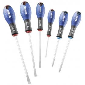E160903 - Set of screwdrivers for slotted head screws, Pozidriv®, 3,5 - 8 mm, PZ1 - PZ2