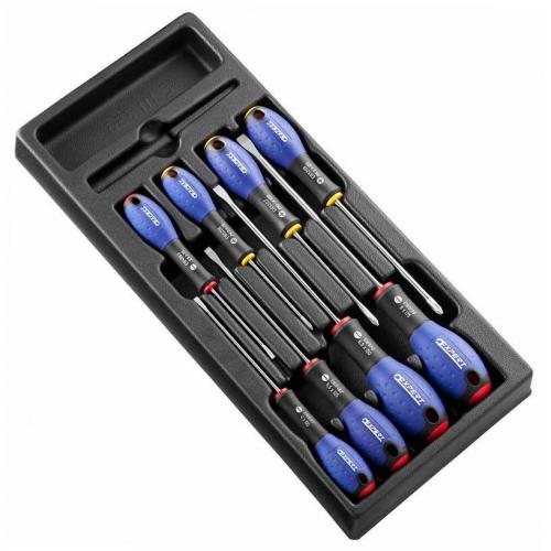 E194940 - 8-piece screwdrivers module for slotted head screws, Phillips®, 3,5 - 8 mm, PH0 - PH2