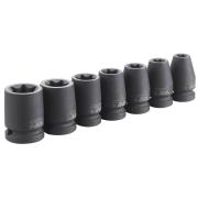 E041605 - Set of 1/2" TORX®, impact sockets on a rail, E10 - E24