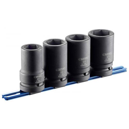 E041648 - Set of 1 "long hex impact sockets on a rail, 27 mm - 36 mm