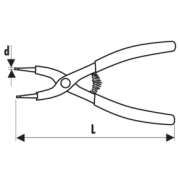 E117920 - Inside nose circlips pliers, 3 - 10 mm