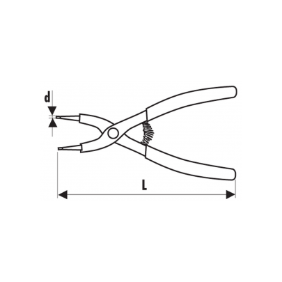 E117919 - Outside nose circlips pliers, 40 - 100 mm