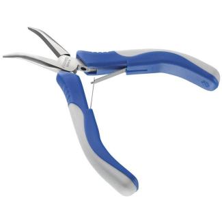 E117878 - Electronics half-round angled nose pliers, 133 mm