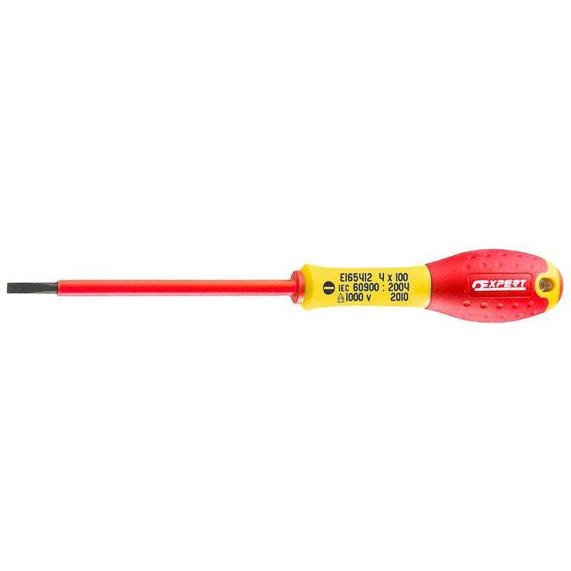 E050608 - Insulated screwdriver 1000V for slotted head screws, 3,5 x 100 mm E050608 - Insulated screwdriver 1000V for slotted head screws, 3,5 x 100 mm