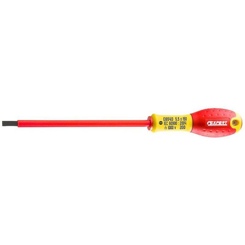 E165420 - Insulated screwdriver 1000V for slotted head screws, 6,5 x 150 mm E165420 - Insulated screwdriver 1000V for slotted head screws, 6,5 x 150 mm