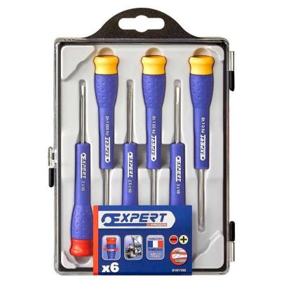 E161102 - Zestaw wkrętaków precyzyjnych do śrub z rowkiem i PHILLIPS®, 2 - 3 mm, PH00 - PH0