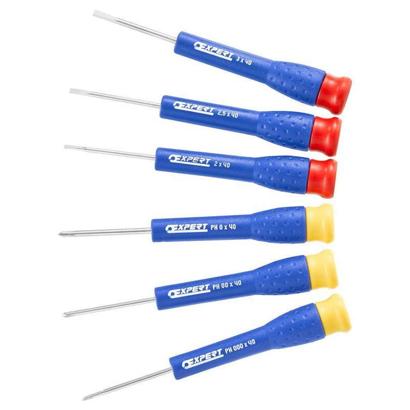 E161102 - Zestaw wkrętaków precyzyjnych do śrub z rowkiem i PHILLIPS®, 2 - 3 mm, PH00 - PH0 E161102 - Zestaw wkrętaków precyzyjnych do śrub z rowkiem i PHILLIPS®, 2 - 3 mm, PH00 - PH0