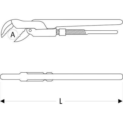 E090110 - 90° Swedish type pipe wrenches, 65 mm