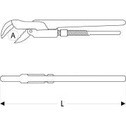 E090116 - Aluminium pipe wrench, 142 mm