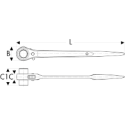 E110961 - Klucz do rusztowań, 17 x 19 mm