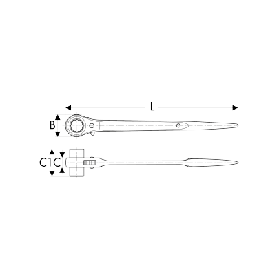 E110962 - Scaffolding wrench, 21 x 22 mm