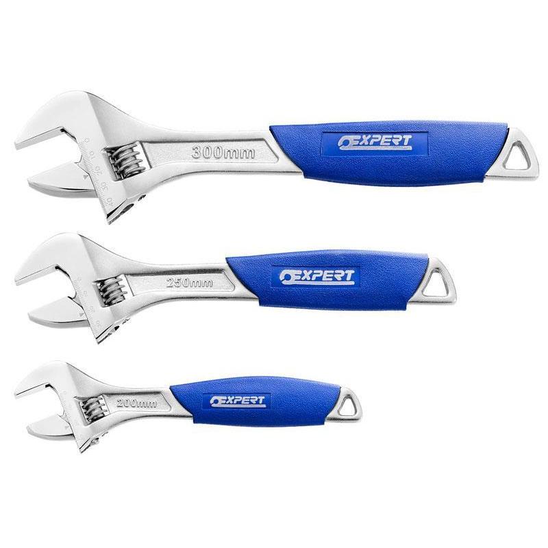 E112703 - Set of 3 adjustable wrenches with a plastic handle, 30 - 41 mm