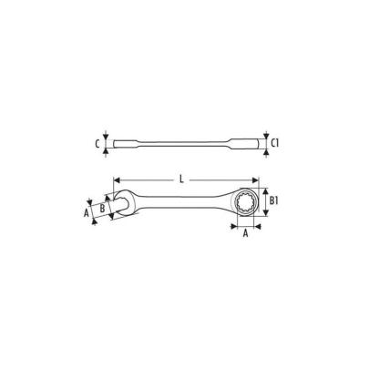 E110967 - Fast ratchet combination wrench, 12 mm