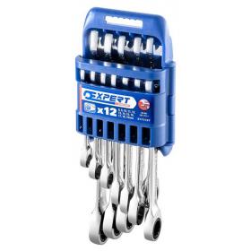 E111137 - Set of 12 ratchet combination wrenches, 8-19 mm