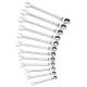E111137 - Set of 12 ratchet combination wrenches, 8-19 mm
