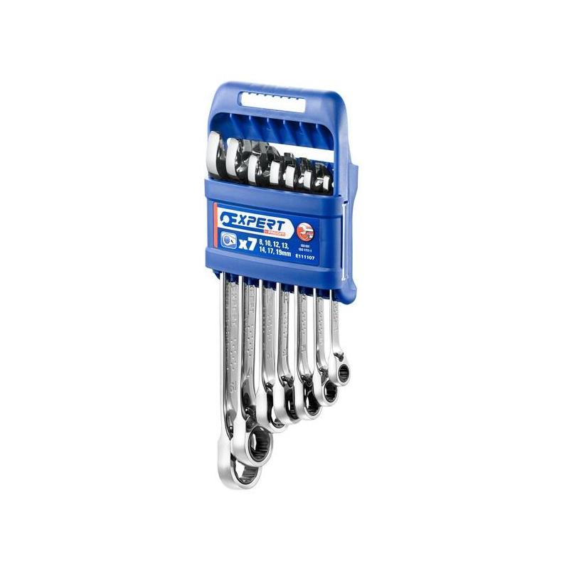 E111107 - Set of 7 ratchet combination wrenches, 8-19 mm E111107 - Set of 7 ratchet combination wrenches, 8-19 mm