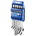 E111106 - Set of 12 ratchet combination wrenches, 8-19 mm